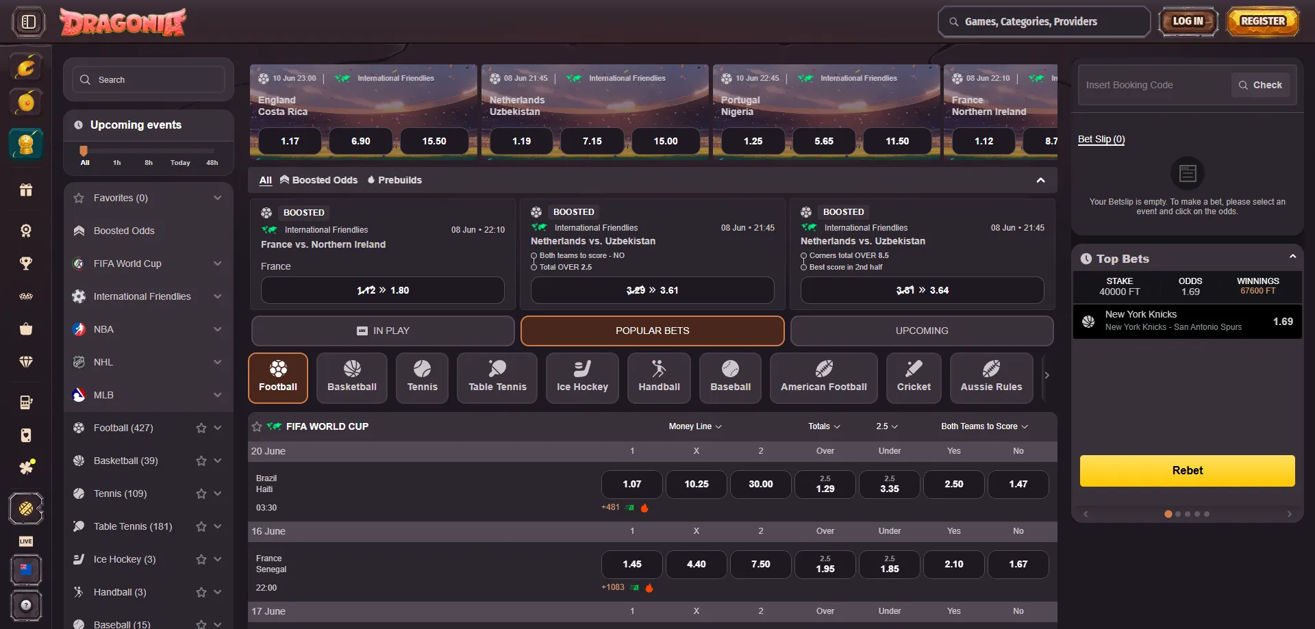 Dragonia Casino sportsbook — rugby, cricket and live betting for NZ